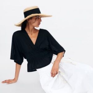 Zara Top with Elastic Inserts